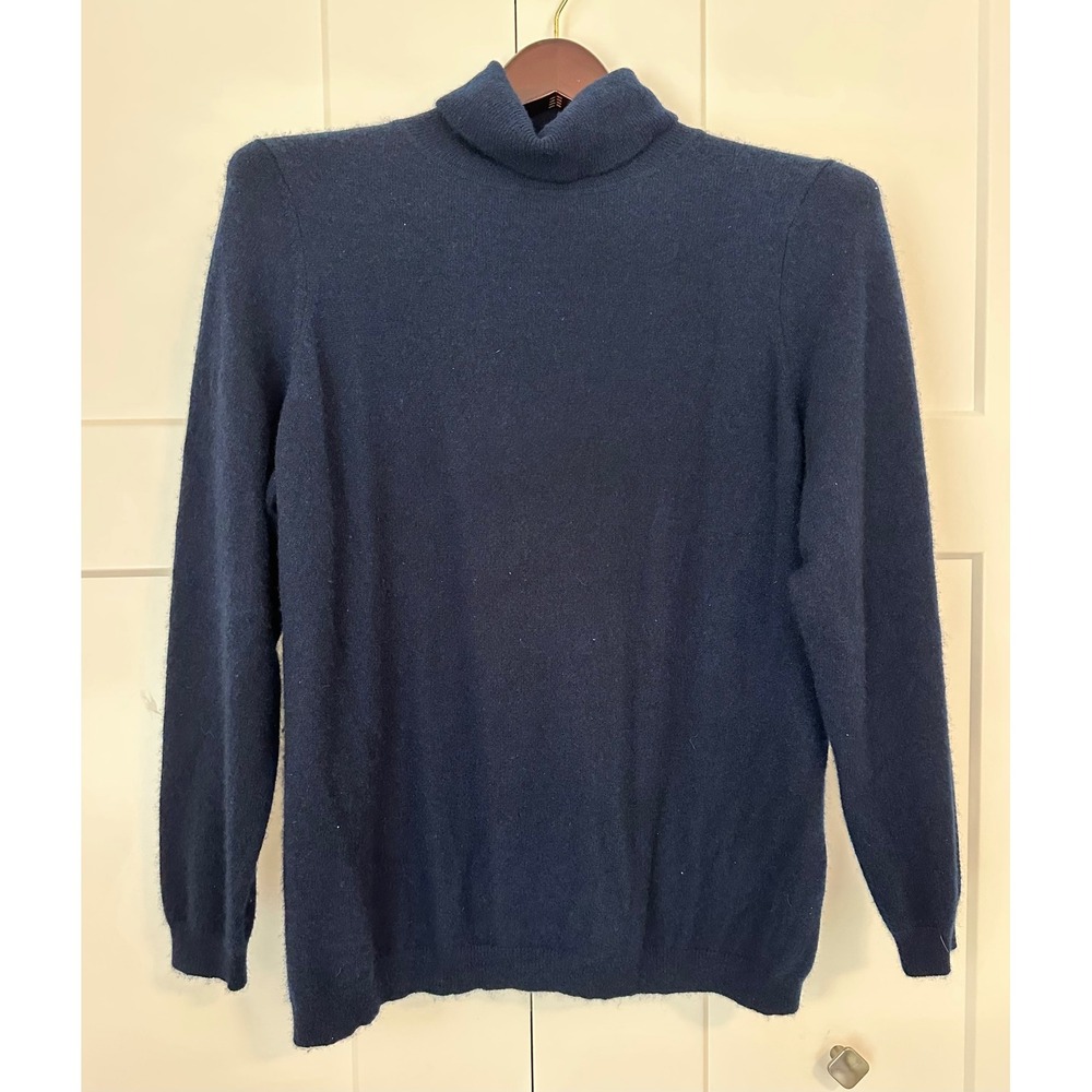 Charter Club Luxury 100% Cashmere Turtleneck Sweater Navy Blue Womens 2X